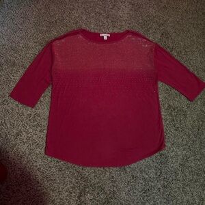 Dark pink rhinestone sequins top